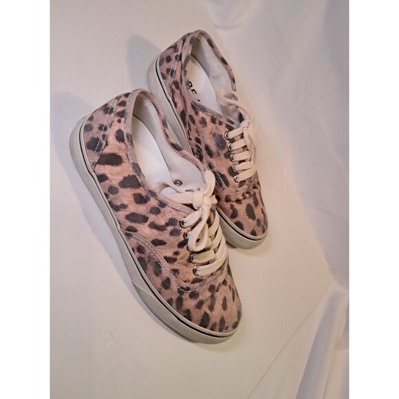 Re/Done Faded Leopard Print Low Top Skate Sneakers Lace Ups Size 38 EU/7.5 US - Picture 5 of 8